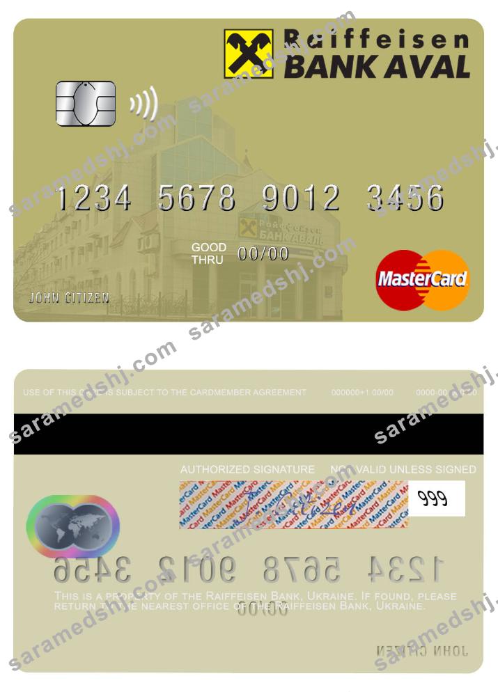 Ukraine Raiffeisen Bank mastercard